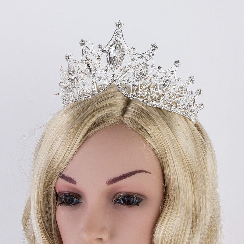 CROWN GUIDE Queen Crowns for Women, Pearl Crystal Crown Pageant Wedding Tiaras for Bride Costume with Gemstones - Image 3